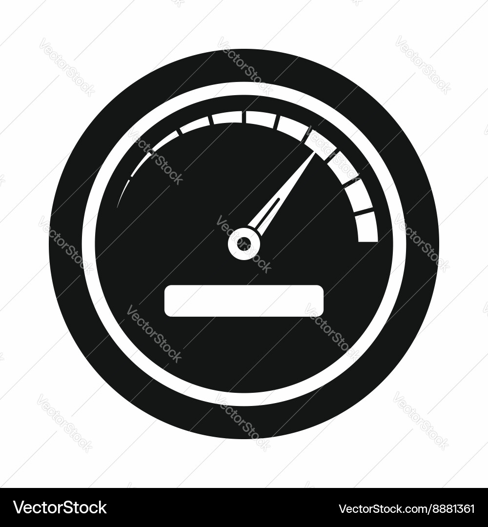 Speedometer icon in simple style vector image