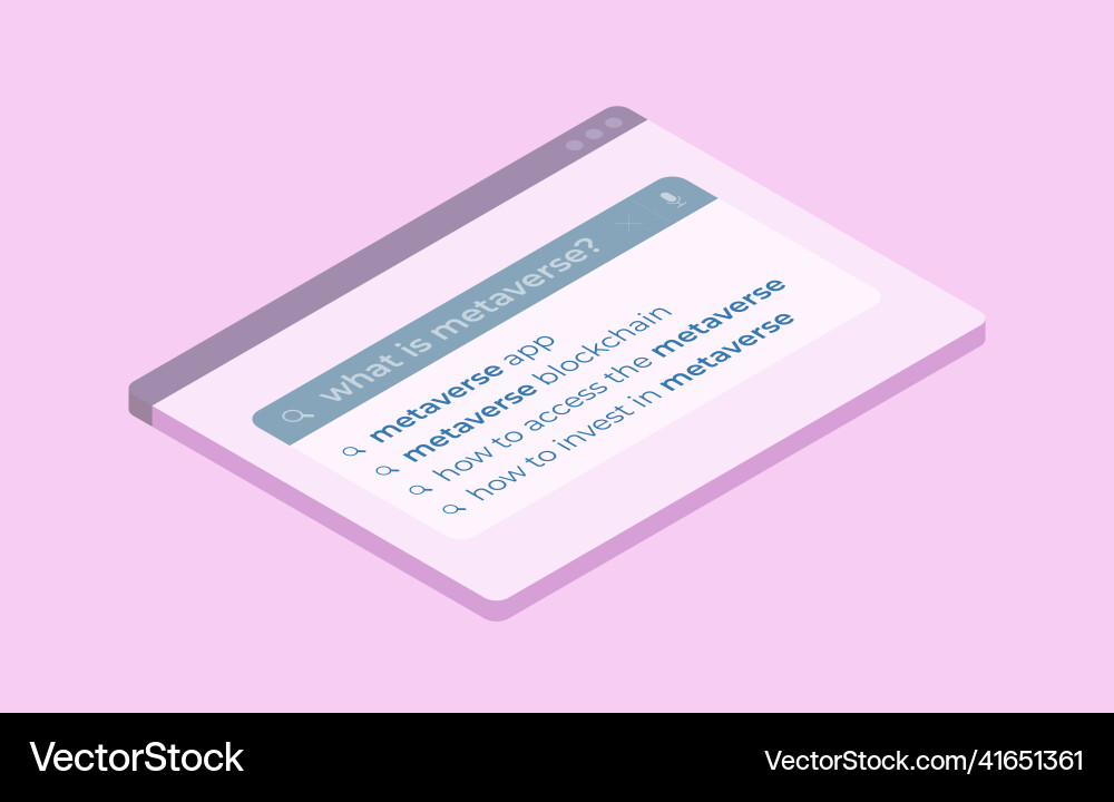 What is metaverse - autocomplete search web vector image