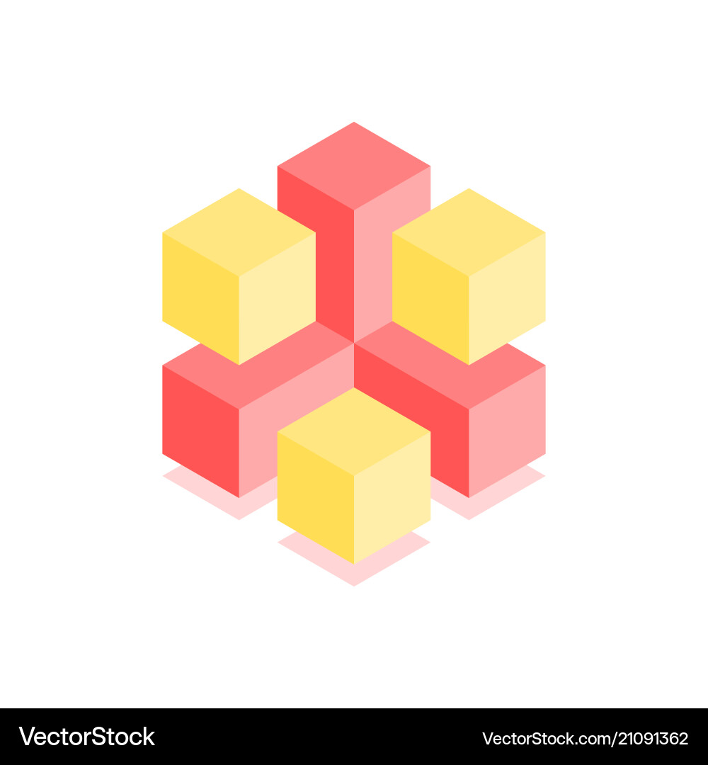Abstract cubic icon isometric Abstract cubic icon isometric Vector Image