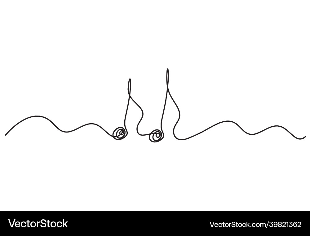 Abstract whole note as continuous lines drawing vector image