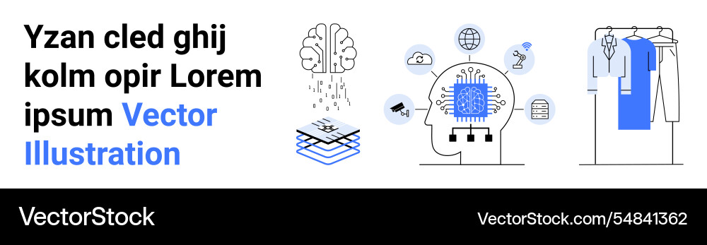 Ai integration in various sectors highlighting Ai integration in various sectors highlighting vector image