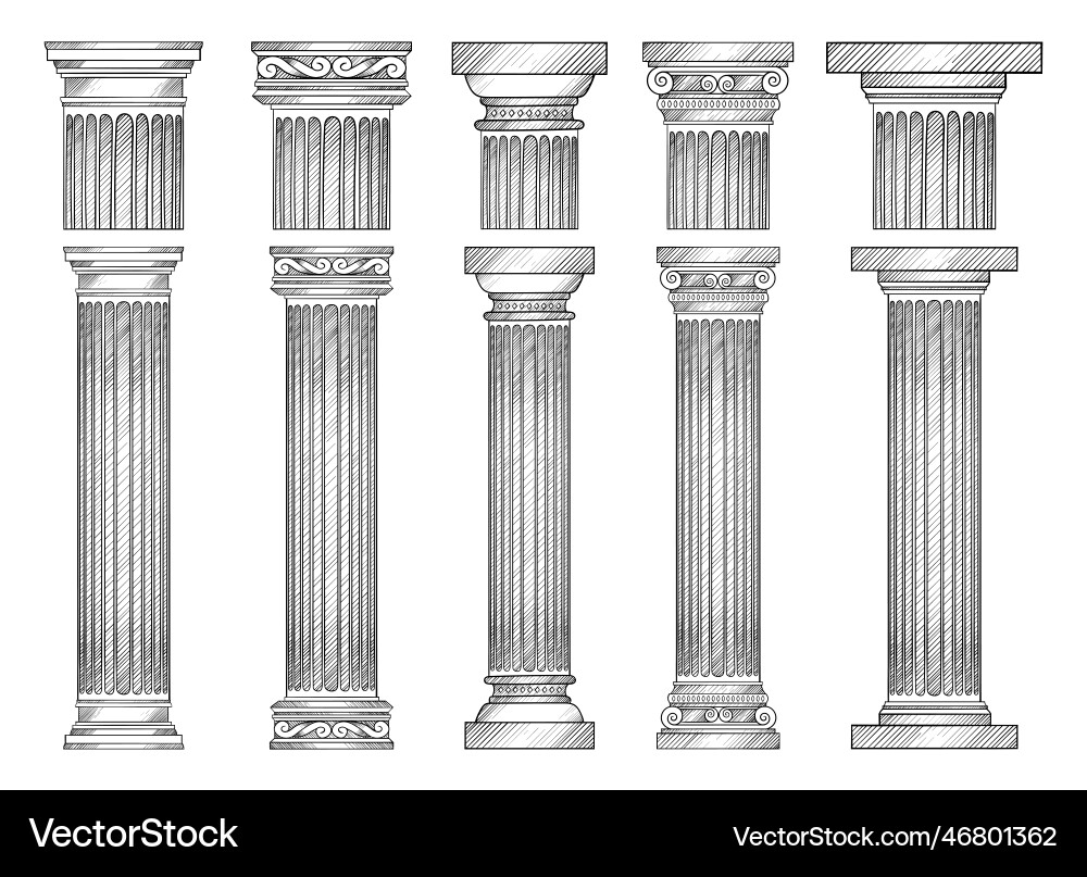 Ancient columns design isolated on background Ancient columns design isolated on background vector image