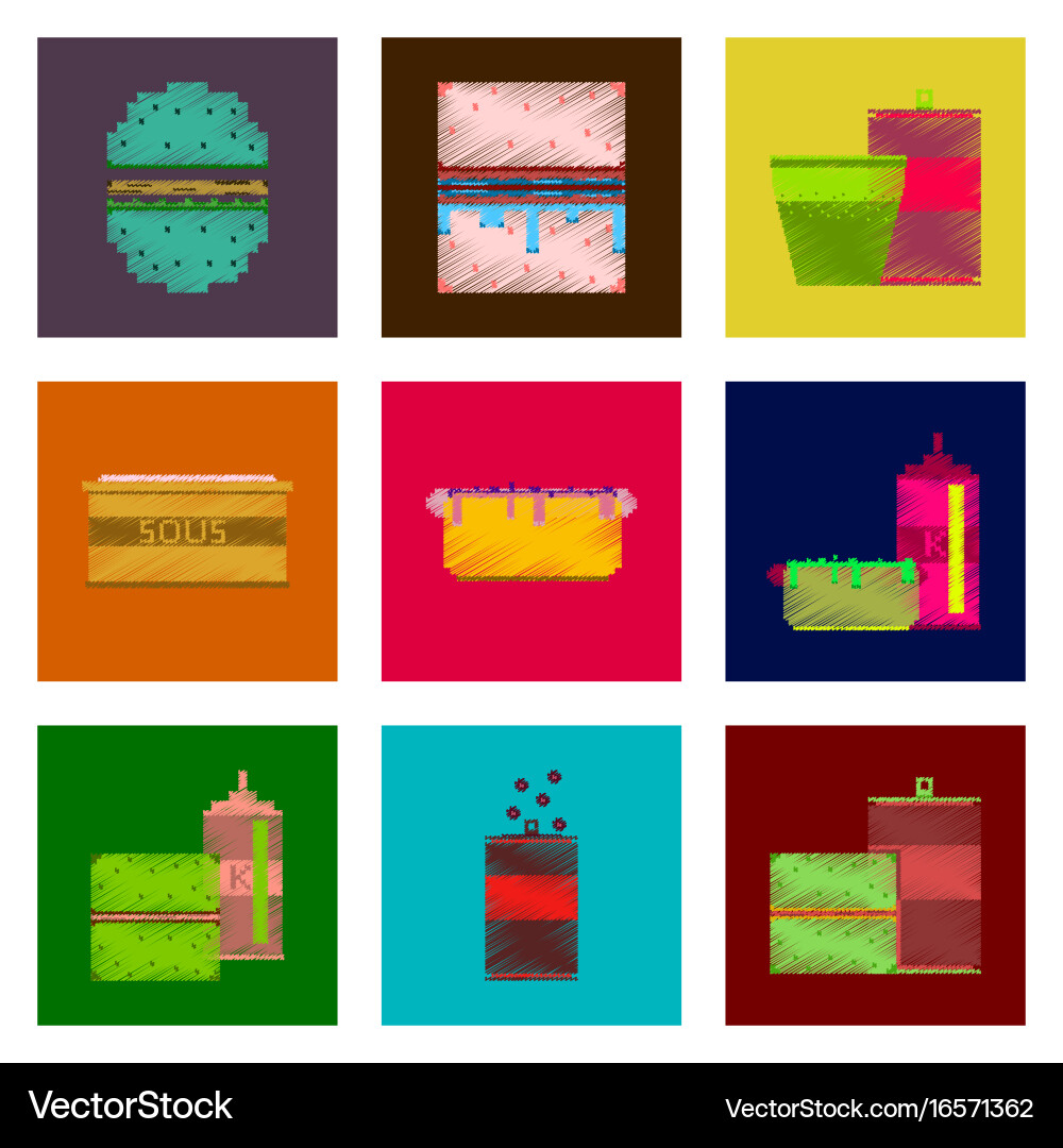 Assembly of flat shading style pixel icon fast Vector Image