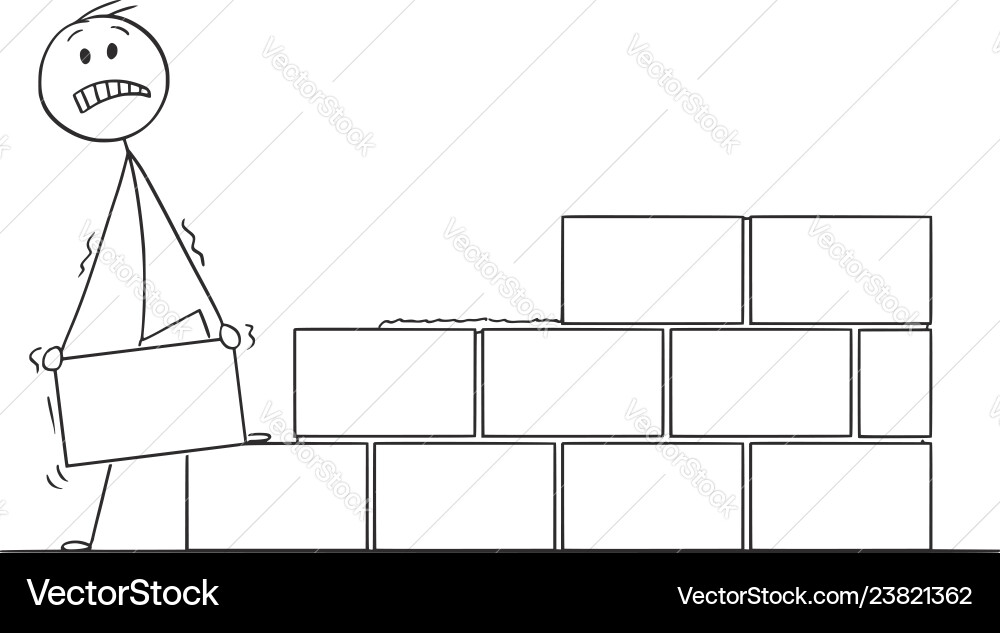 Bricklayer Constructing Wall vector image