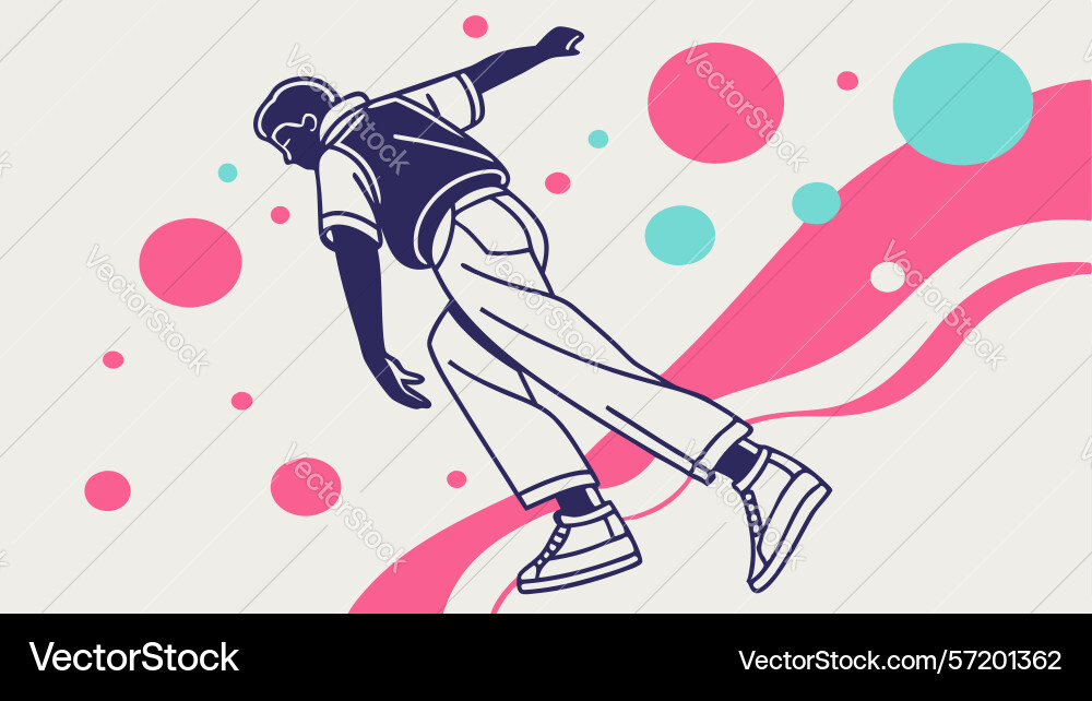 Dynamic figure skating on abstract ice design vector image
