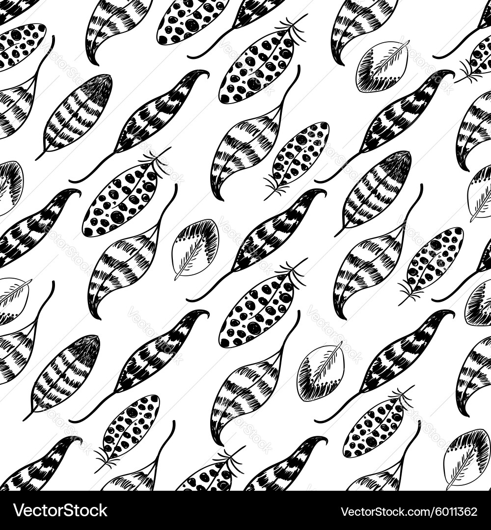 Feather Seamless Pattern vector image