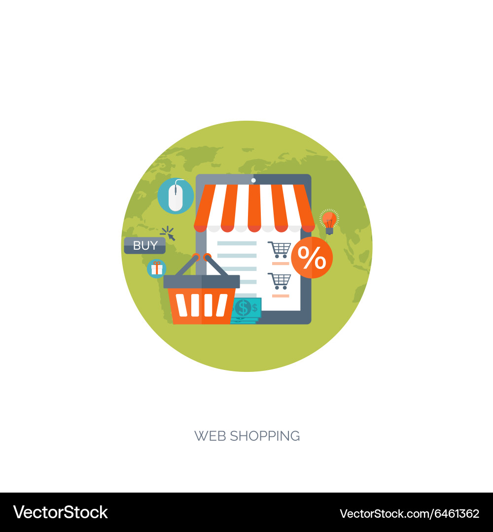 Flat header shopping web Vector Image