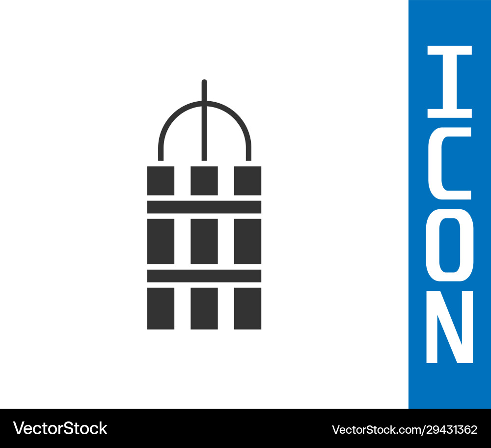 Grey detonate dynamite bomb stick and timer clock Grey detonate dynamite bomb stick and timer clock vector image