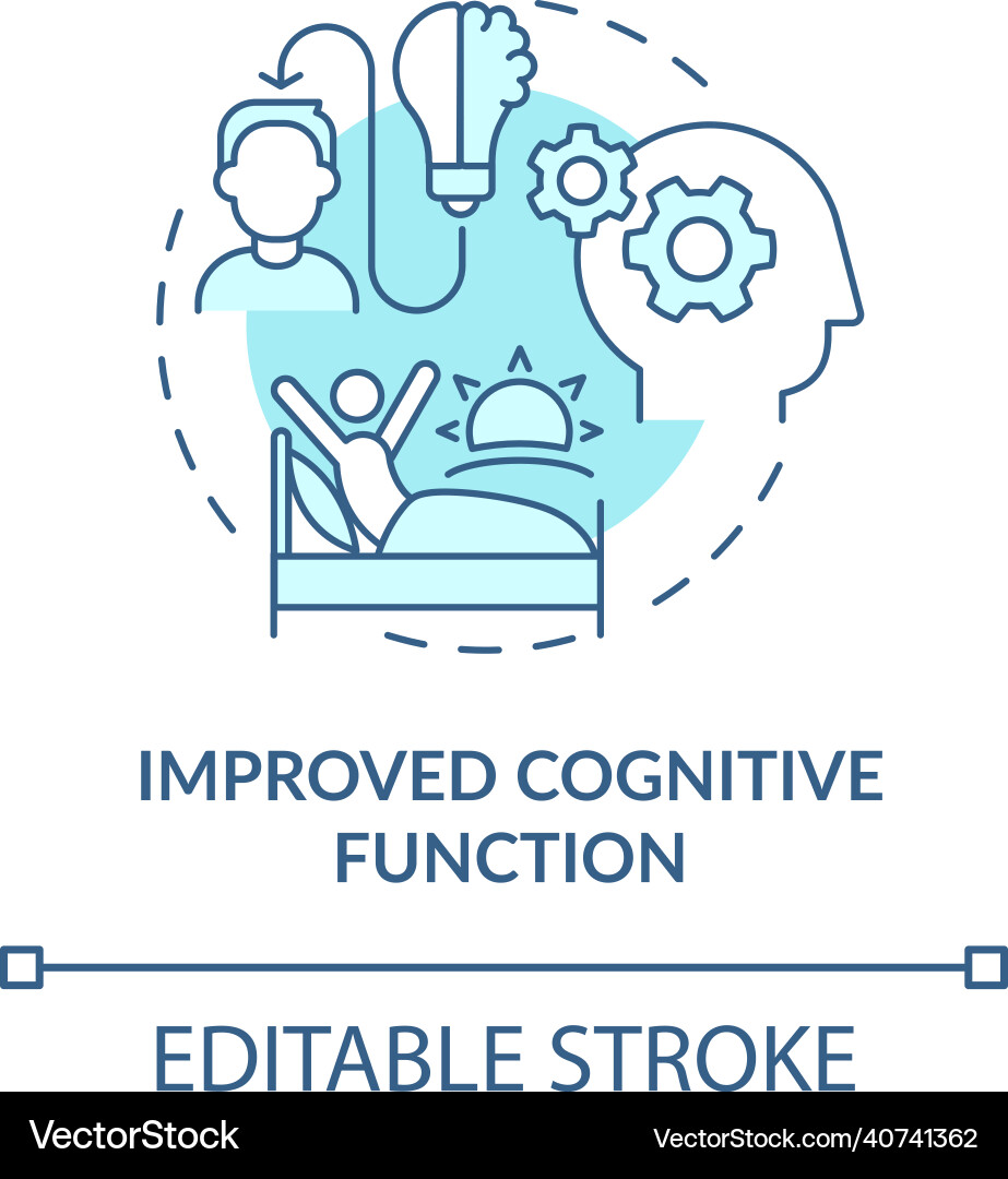 Improved cognitive functions turquoise concept Improved cognitive functions turquoise concept vector image