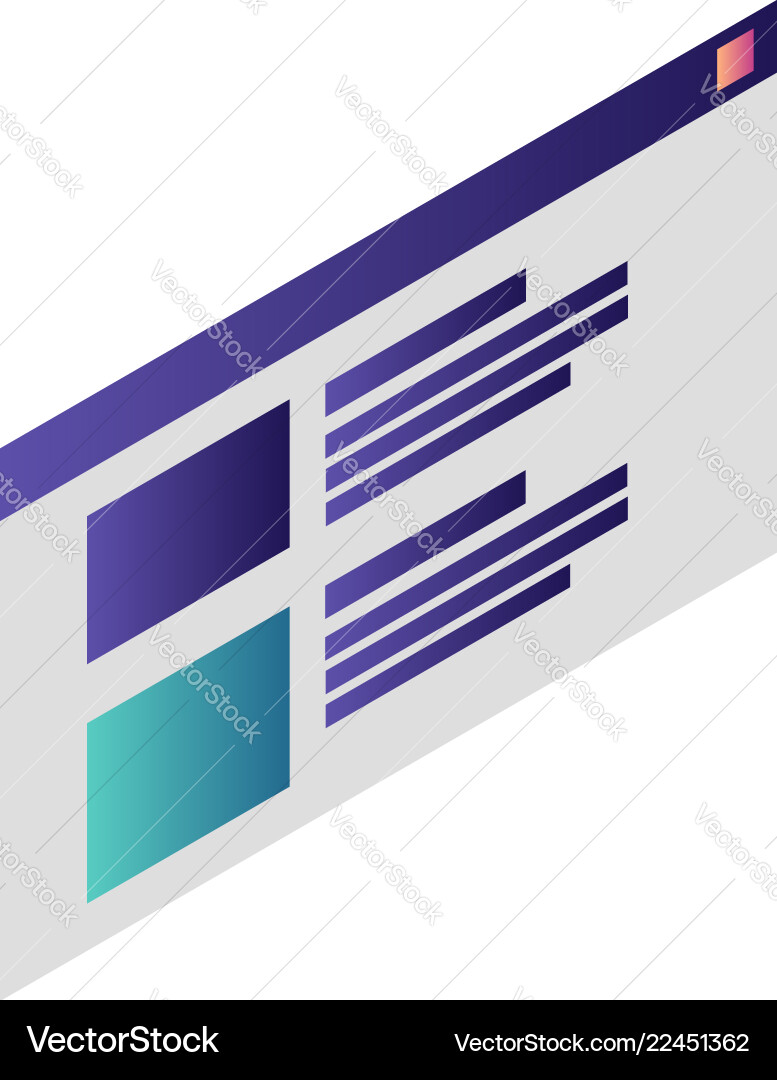 Isometric Computer Window Icon vector image