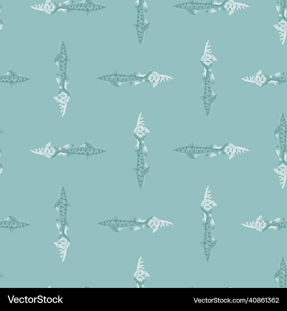 Leopard shark seamless pattern in scandinavian Leopard shark seamless pattern in scandinavian vector image