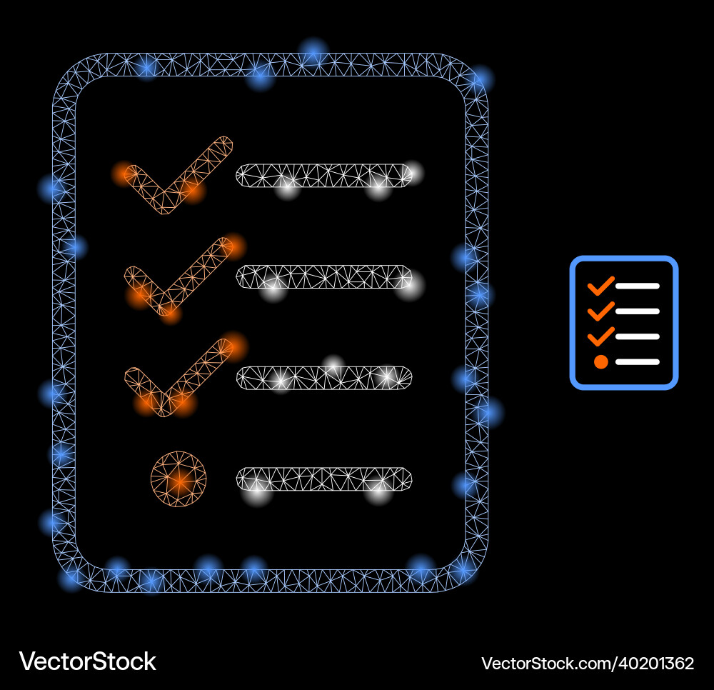 Mesh net items list page with magic carcass Mesh net items list page with magic carcass vector image