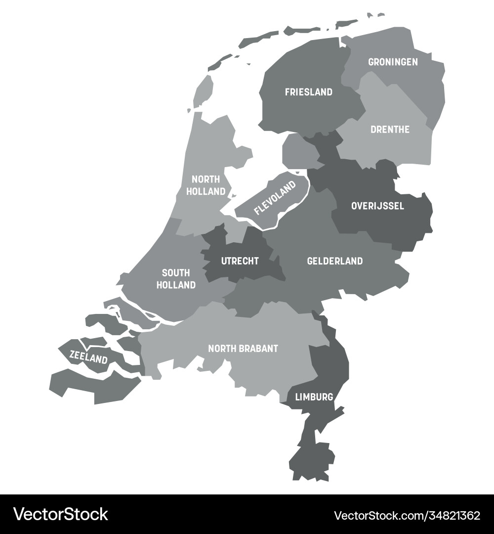 Netherlands - map provinces Netherlands - map provinces vector image
