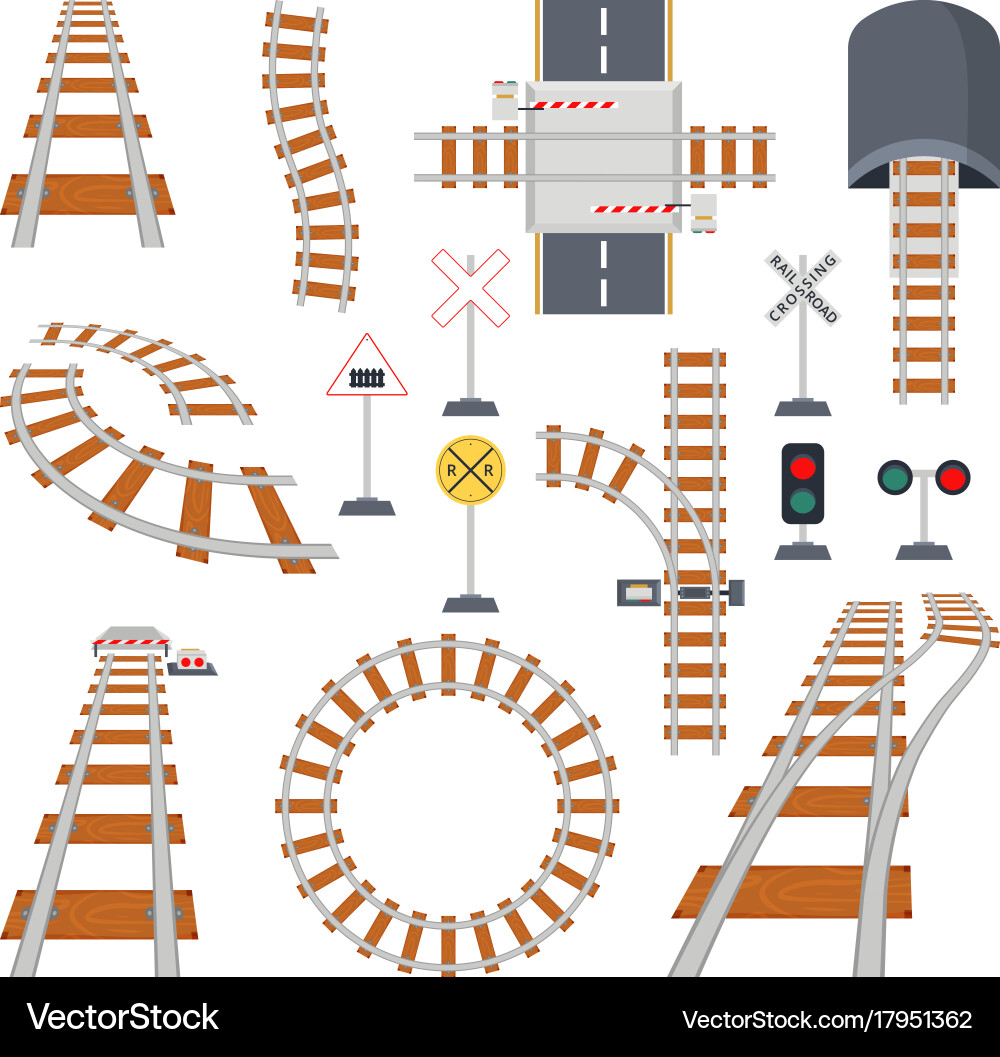 Railway Track Elements vector image