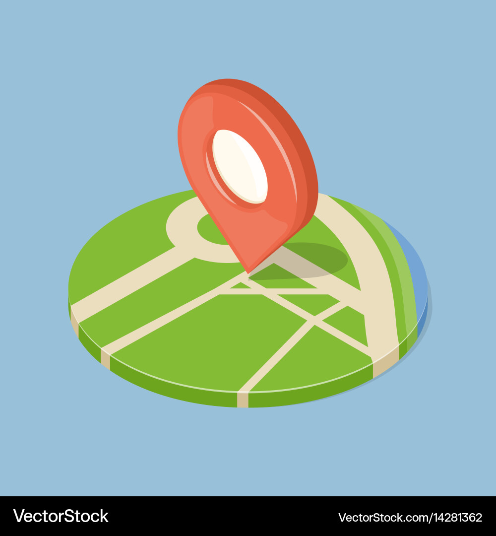 Red pointer on map gps navigation concept icon vector image