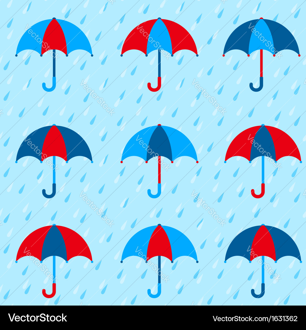 Seamless pattern with colorful umbrellas vector image