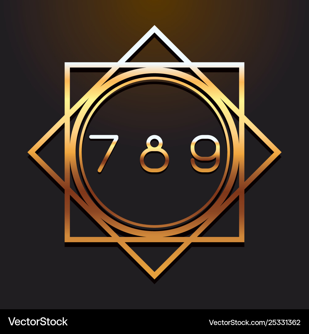 Seven eight nine number font vector image