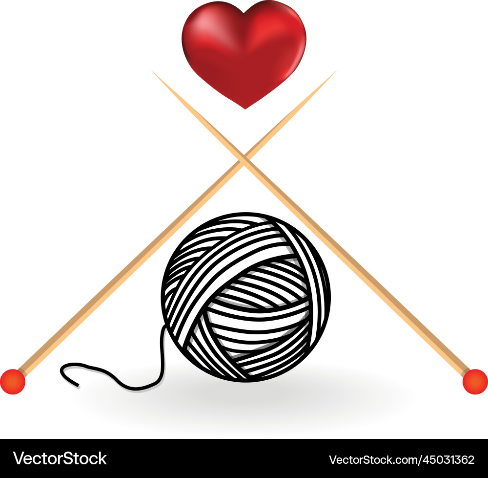 Stricken Emblem Design Linie Wolle handgemacht Stricken Emblem Design Linie Wolle handgemacht Vektorbild