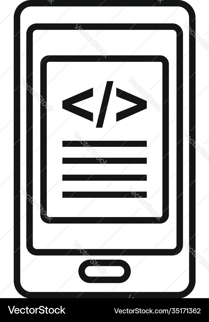 Testing smartphone software icon outline style Testing smartphone software icon outline style Vector Image