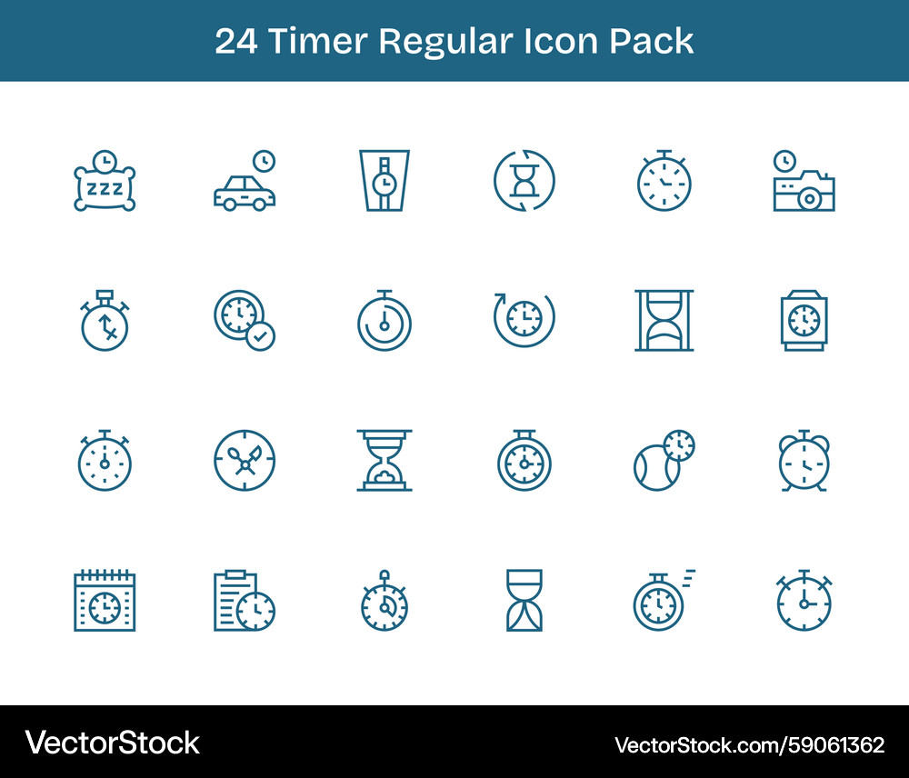 Timer - 24 regular outline Vector Image