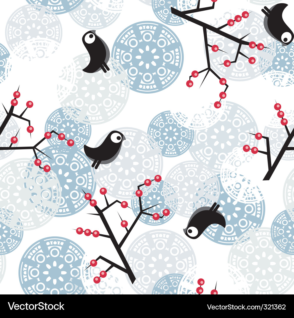 Winter Branch Pattern Vector Image