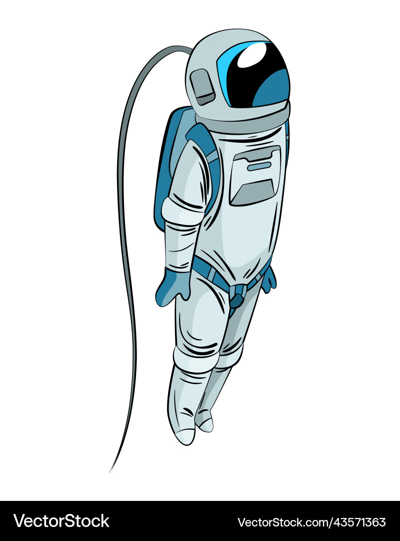 Astronaut or cosmonaut in spacesuit floating Vector Image
