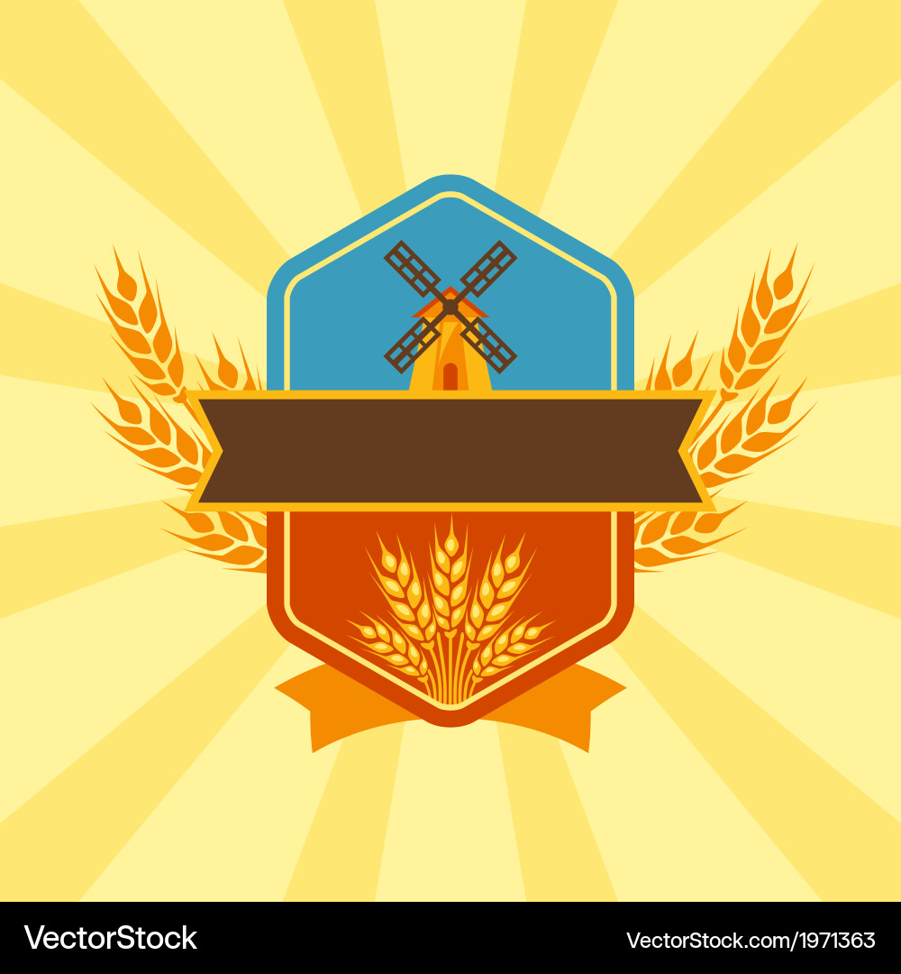 Background with label for the cereal product Vector Image