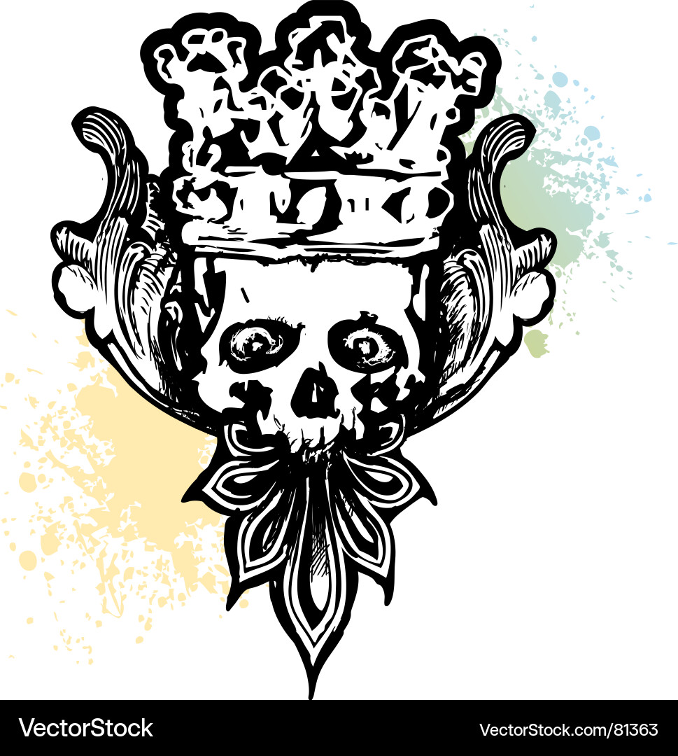 Crowned wicked skull vector image