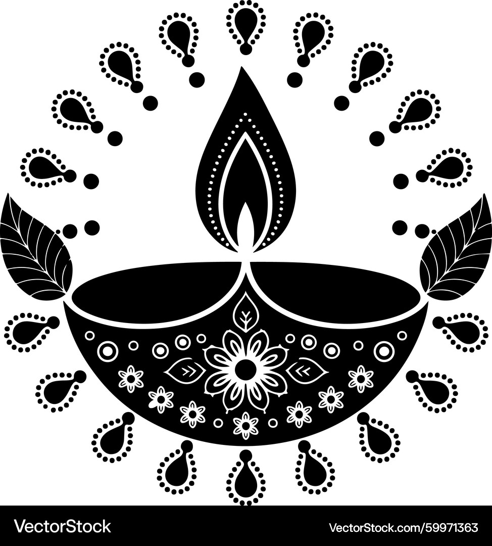 Diwali Lamp Ornament – Royalty-Free Vector | VectorStock, image size:974x1080