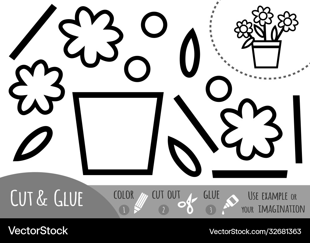 Education paper game for children flower Education paper game for children flower vector image