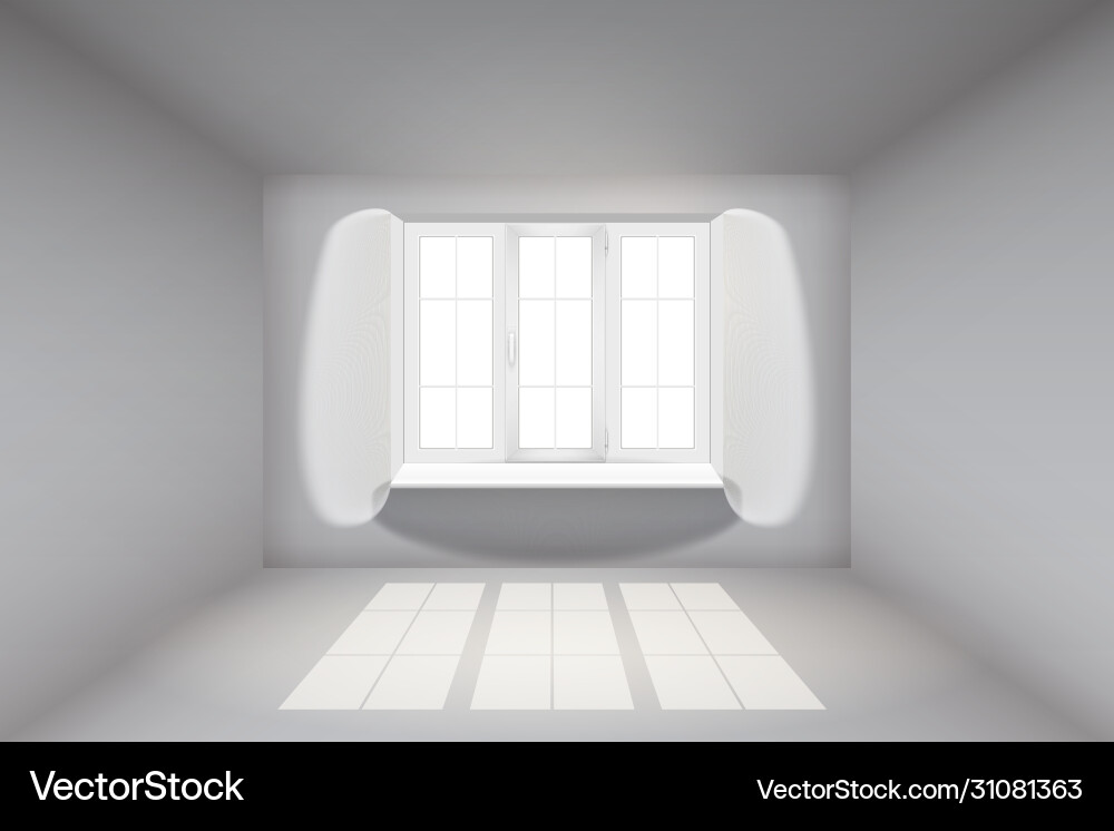 Example empty room with window Example empty room with window vector image