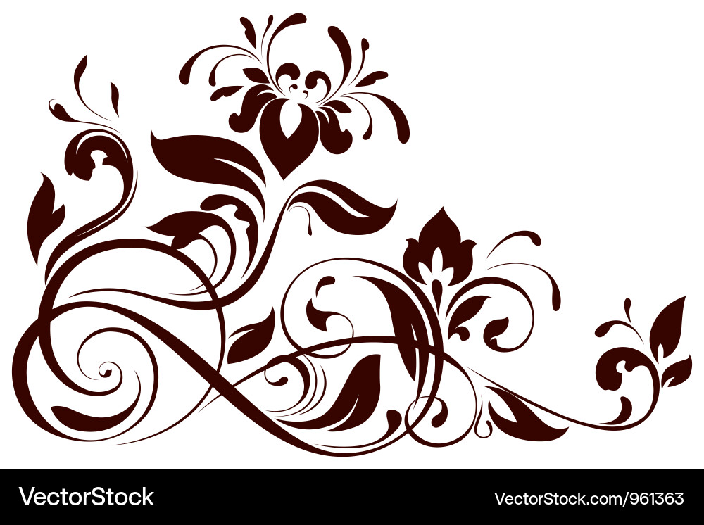Floral Swirl Ornament vector image