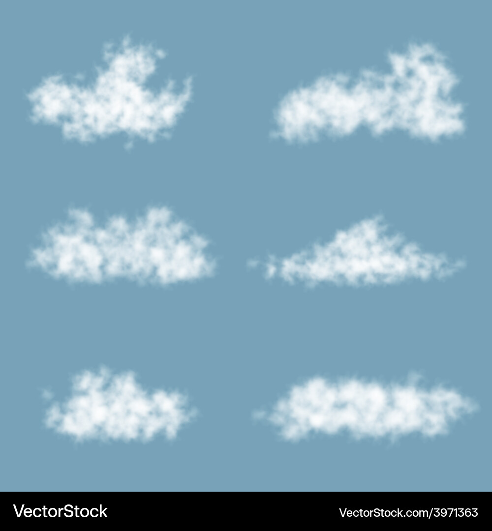Gradient Clouds Set - Transparent vector image