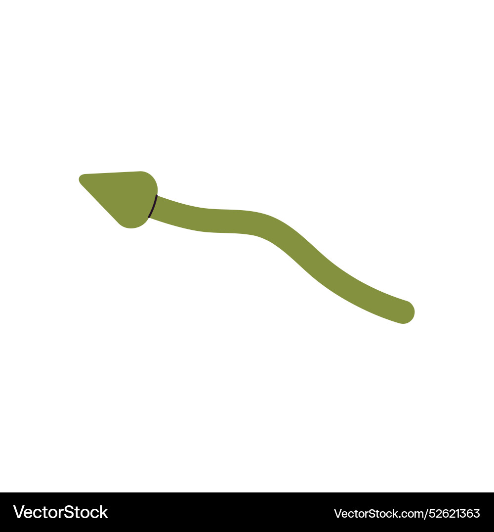 Green curve with cursor twisted line arrow vector image