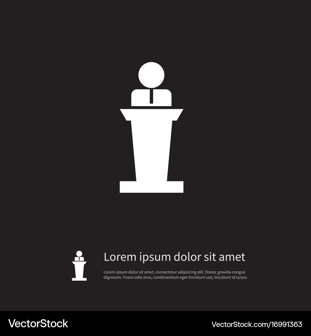 Isolated orator icon lecturer element can Vector Image