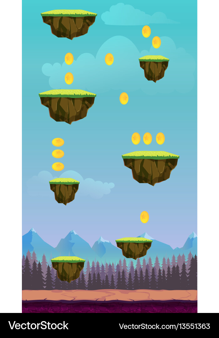 Jump game user interface design for tablet Jump game user interface design for tablet vector image