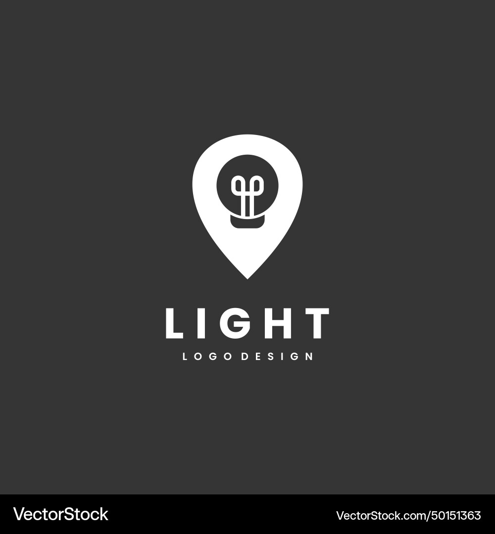 Light bulb combine with pointer logo design Light bulb combine with pointer logo design vector image