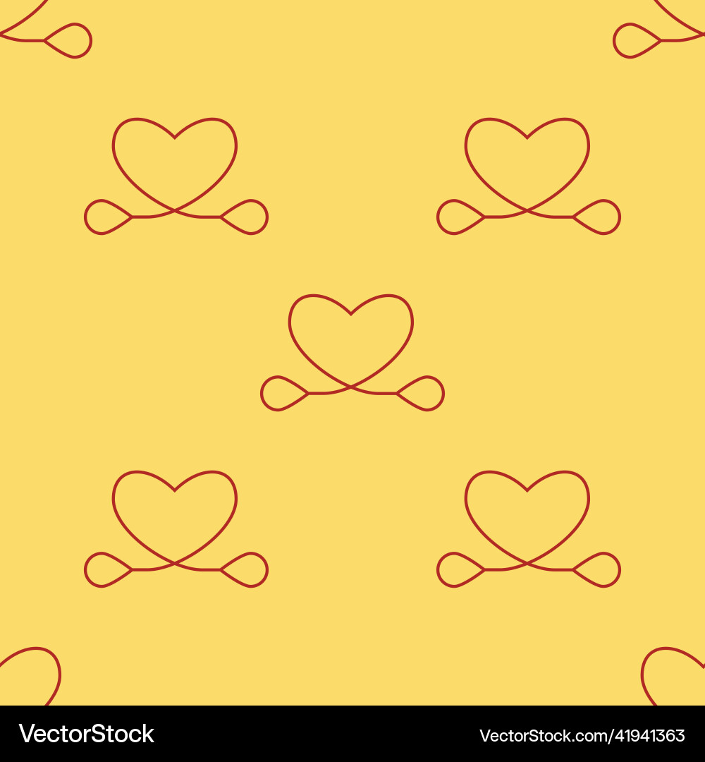 Line art seamless pattern in the form of a heart Vector Image