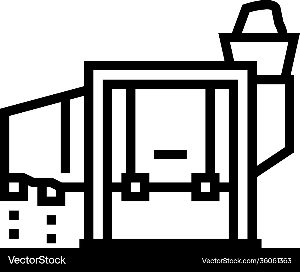 Loading stone machine line icon Loading stone machine line icon vector image