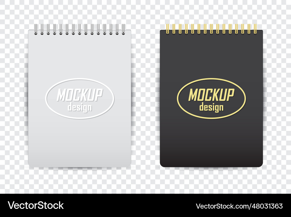 Mock up of notebook in two colors with shadow Mock up of notebook in two colors with shadow vector image