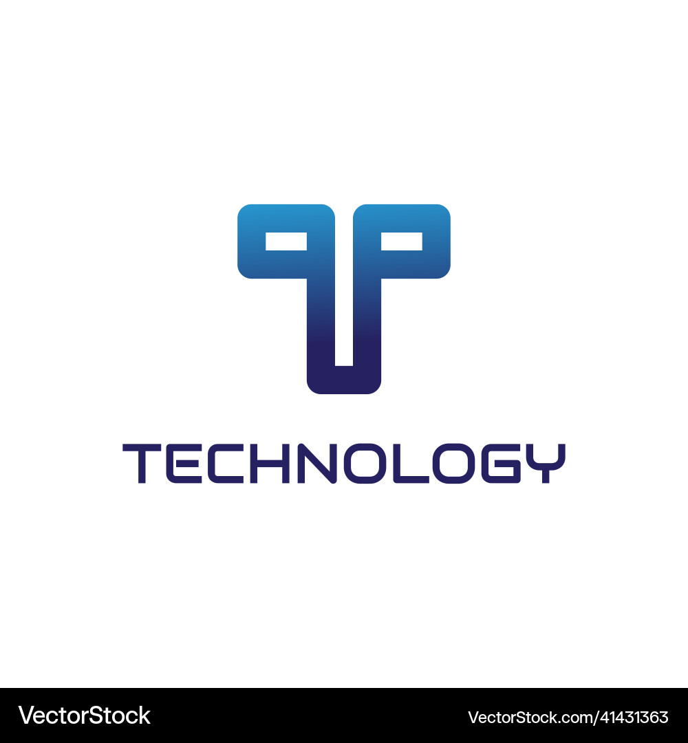 Modern t technology logo design Modern t technology logo design vector image