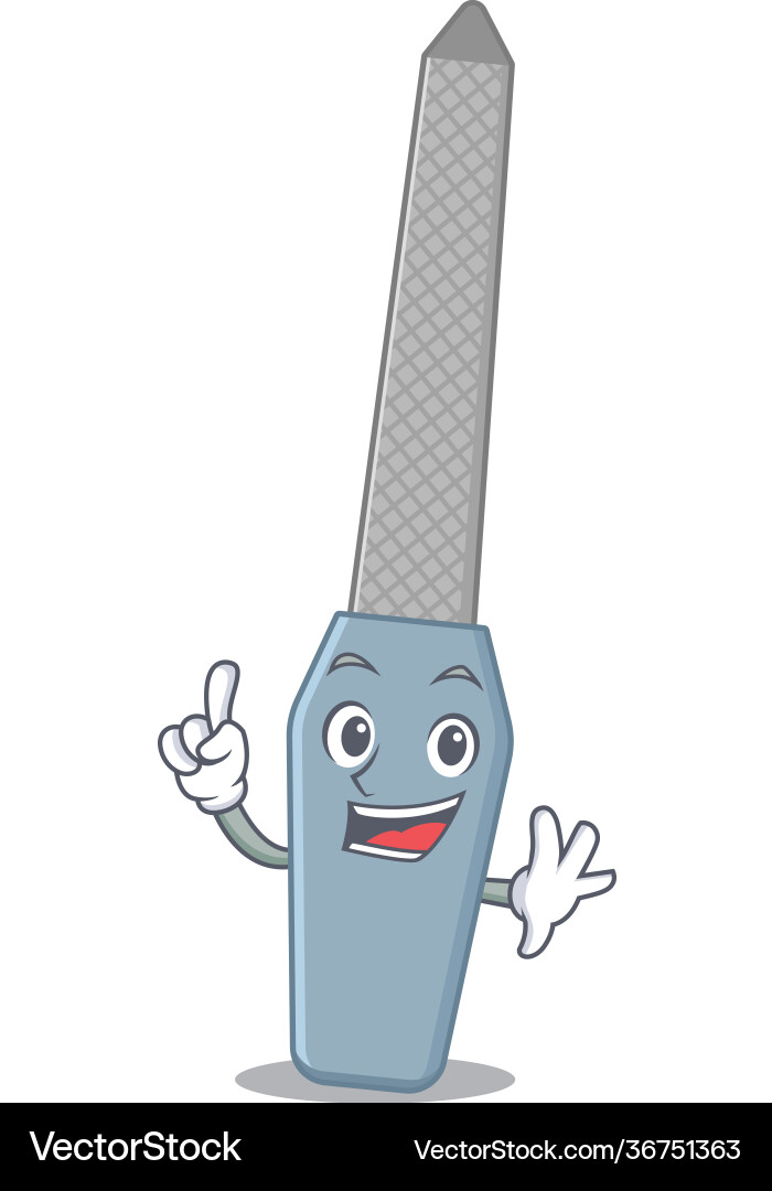 Nagel-Datei Karikatur Design mit einem Finger Pose Nagel-Datei Karikatur Design mit einem Finger Pose vektorbild
