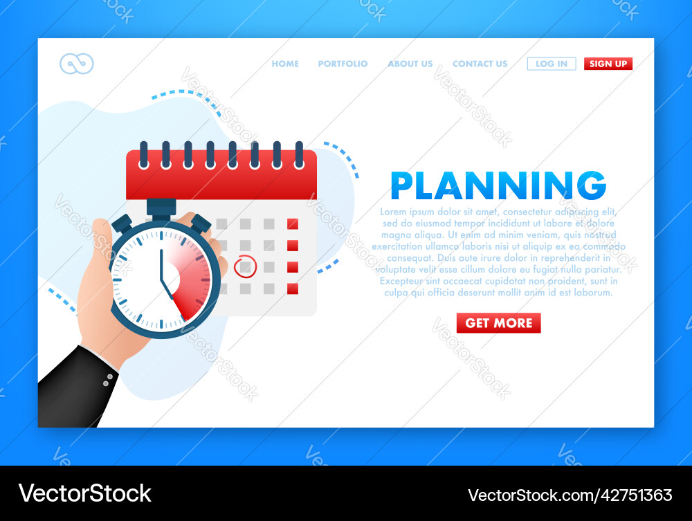 Planning calendar timer flat character event Planning calendar timer flat character event vector image