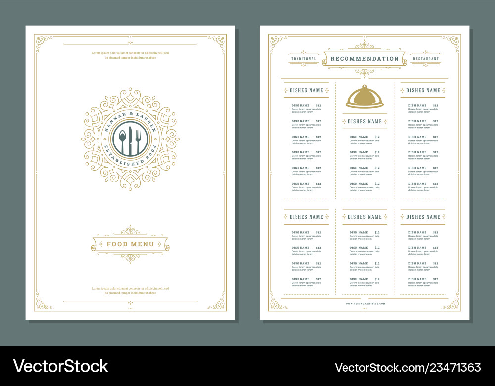 Restaurant Menu & Logo Template Vector Image