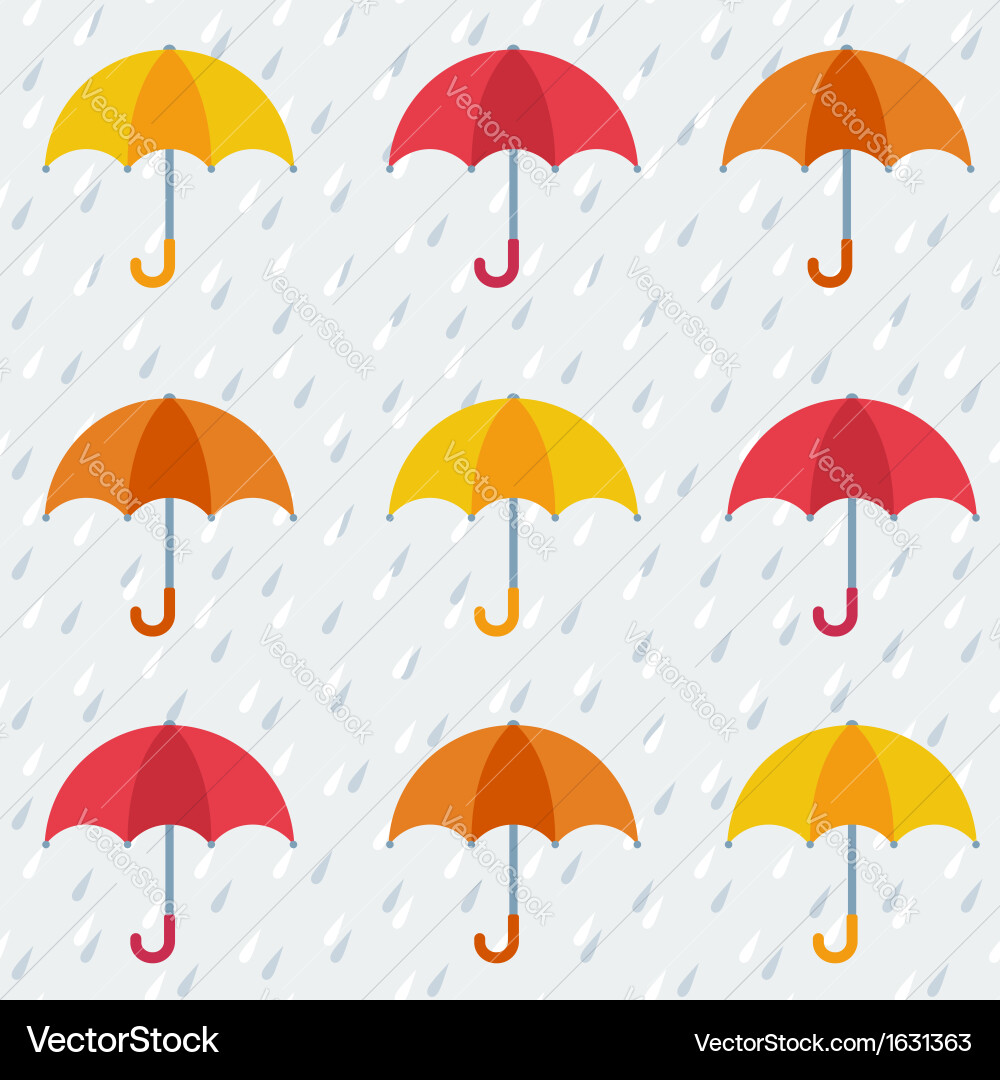 Seamless pattern with colorful umbrellas vector image
