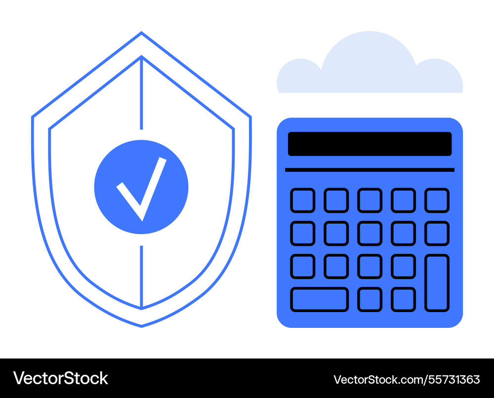 Secure data management symbolized by shield Secure data management symbolized by shield vector image