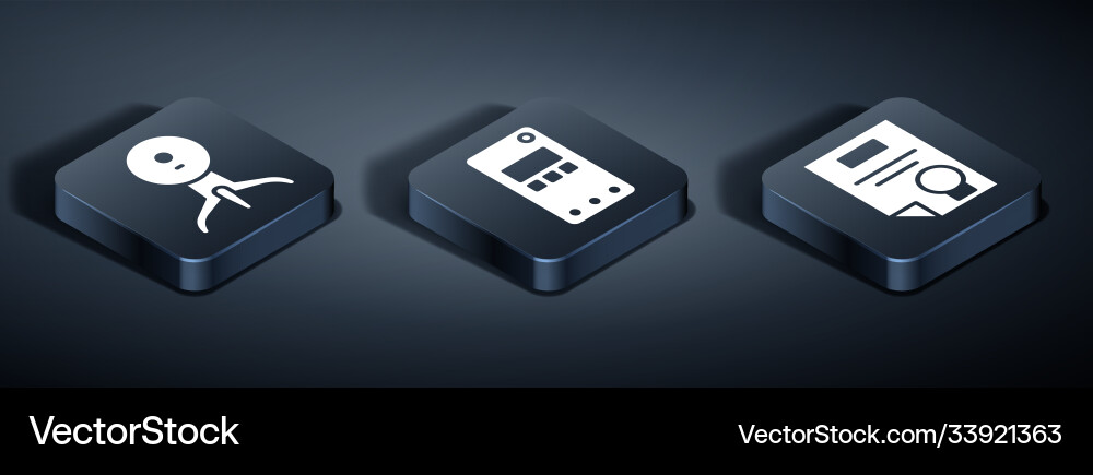 Set isometric web camera certificate template Vector Image