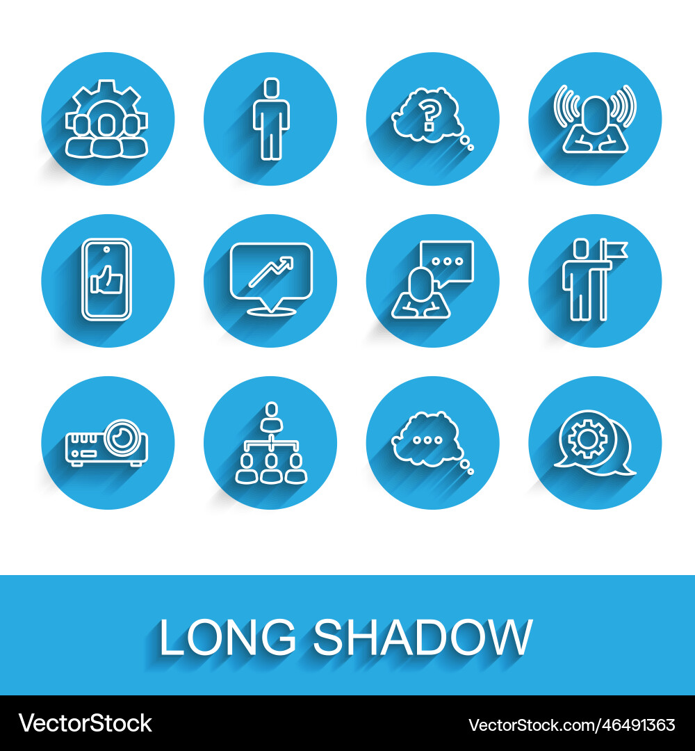 Set line media projector hierarchy organogram Set line media projector hierarchy organogram vector image