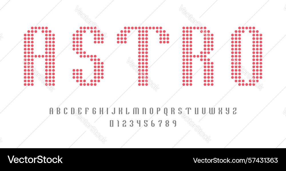 Set of alphabets font letters and numbers Set of alphabets font letters and numbers vector image