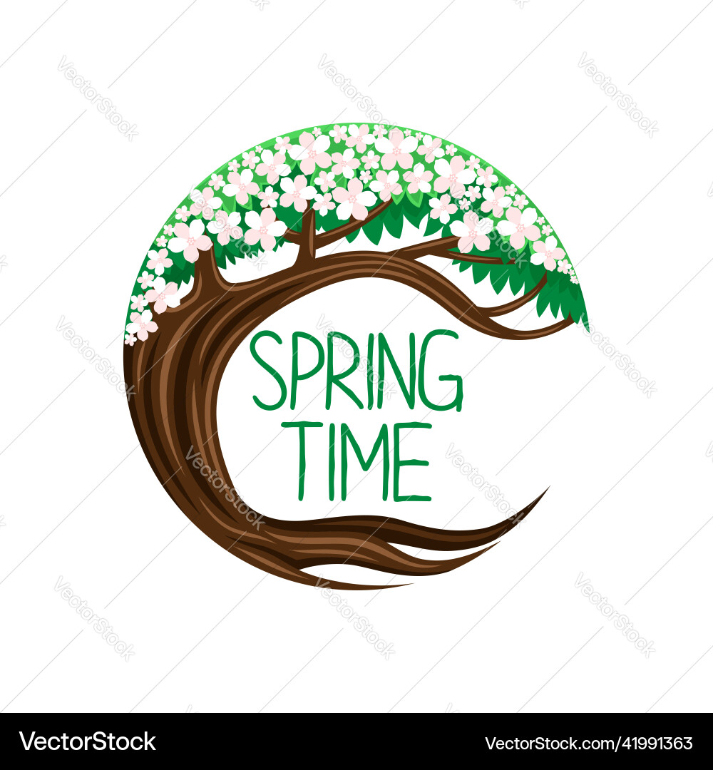 Spring time and flowering tree vector image